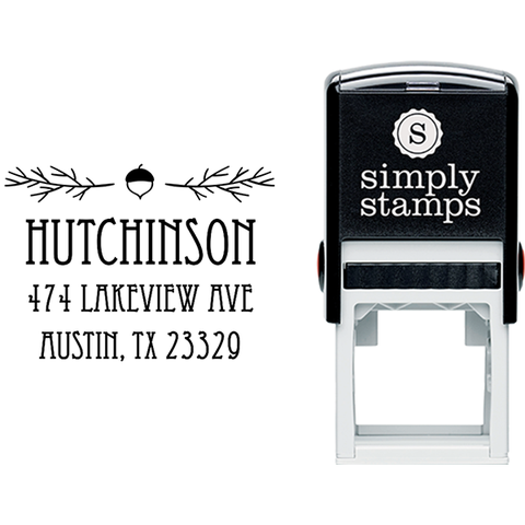 Eccentric Acorn 1.5" Square Address Stamp