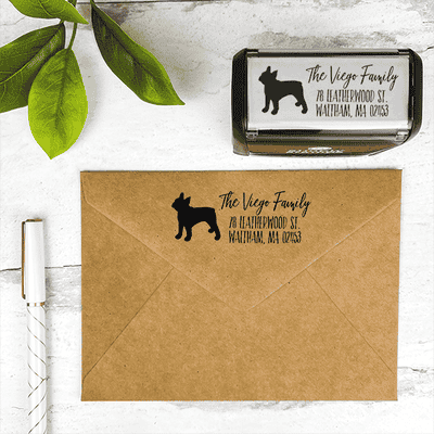 French Bull Dog Personalized Address Stamp - alternate view