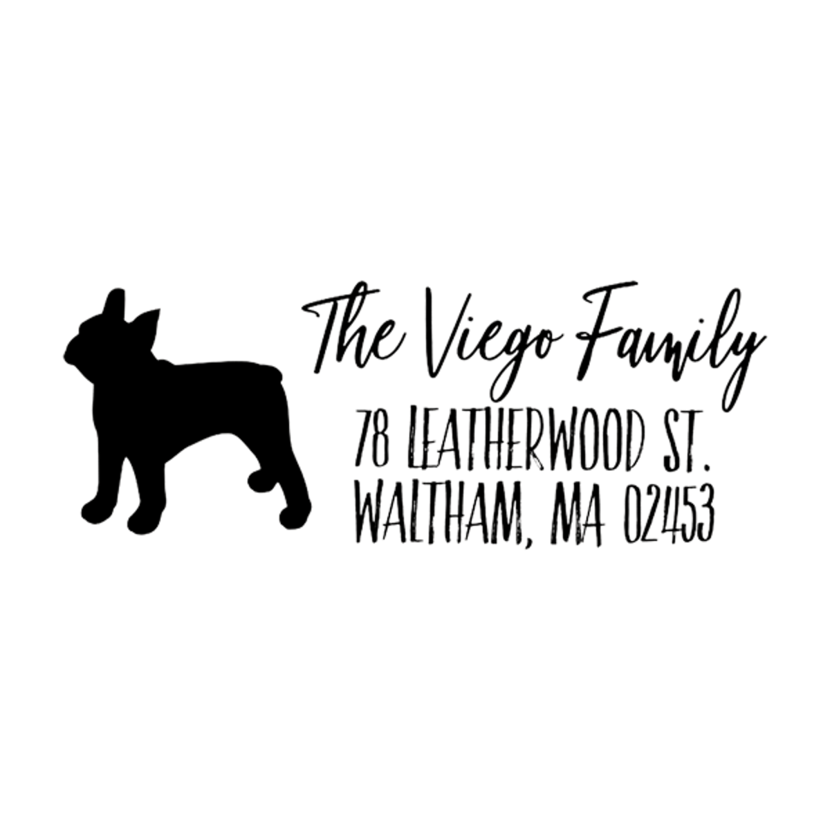French Bull Dog Personalized Address Stamp