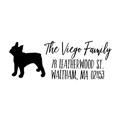 French Bull Dog Personalized Address Stamp