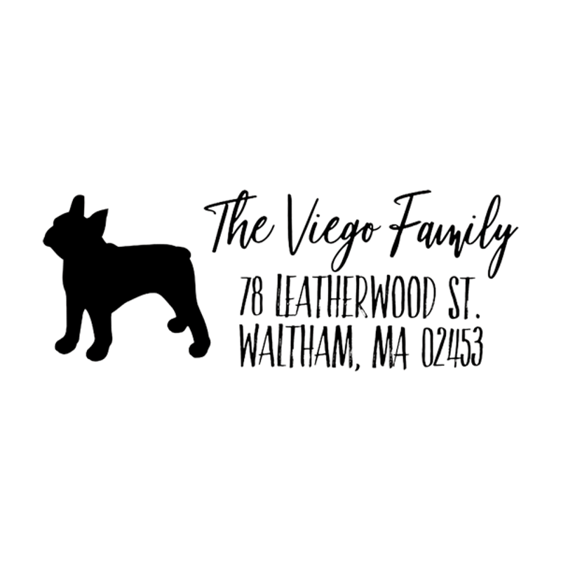 French Bull Dog Personalized Address Stamp