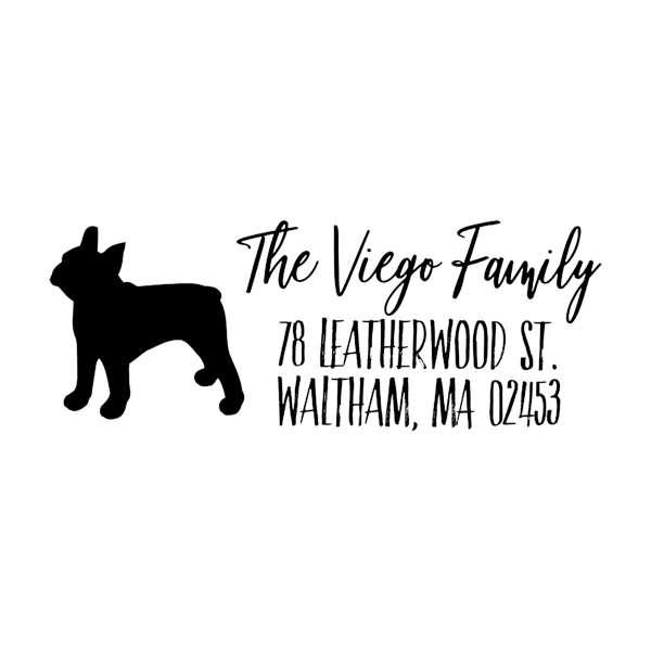 French Bull Dog Personalized Address Stamp