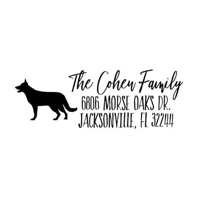 German Shepherd Personalized Address Stamp