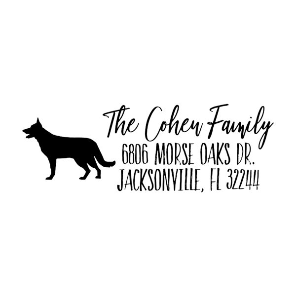 German Shepherd Personalized Address Stamp