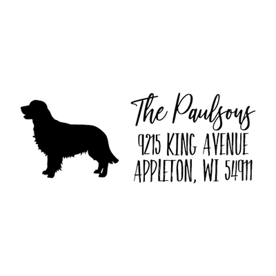 Golden Retriever Dog Personalized Address Stamp