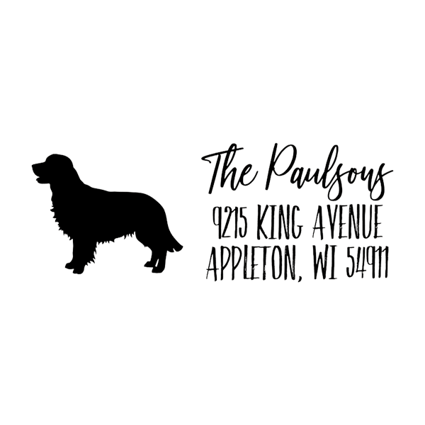 Golden Retriever Dog Personalized Address Stamp