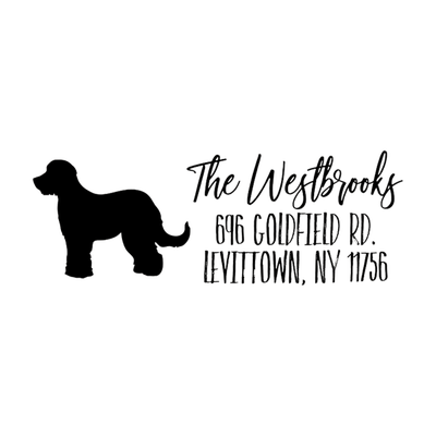 Golden Doodle Dog Personalized Address Stamp
