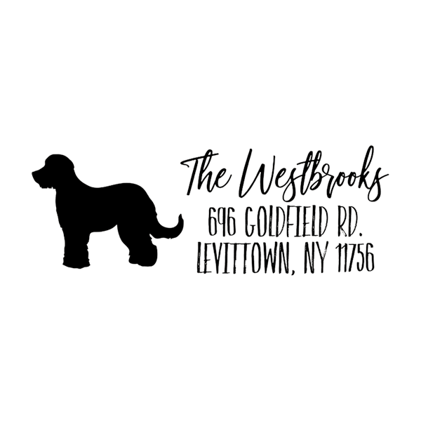 Golden Doodle Dog Personalized Address Stamp