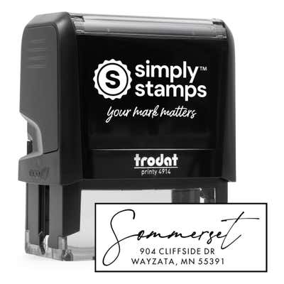 Fine Line Script Address Stamp - alternate view