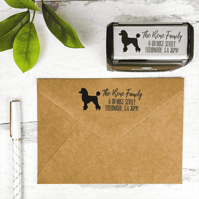 Poodle Dog Personalized Address Stamp - alternate view