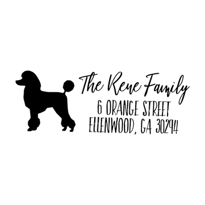 Poodle Dog Personalized Address Stamp