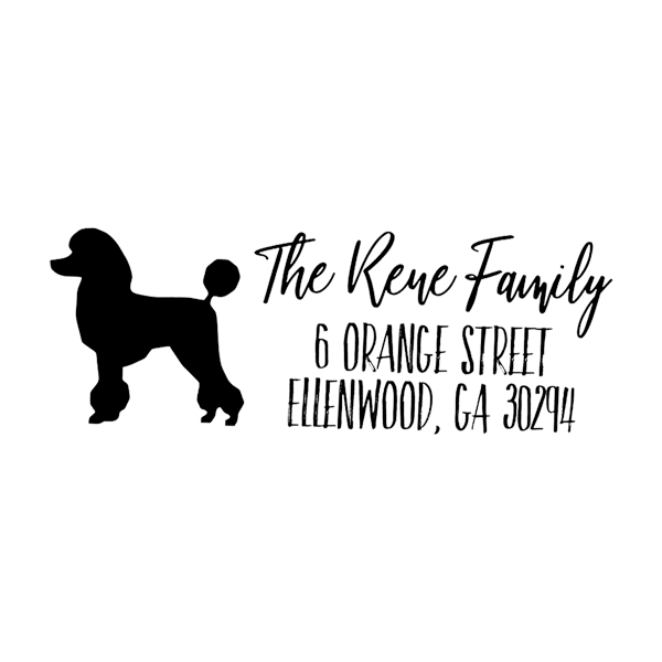 Poodle Dog Personalized Address Stamp