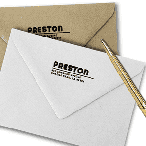 Retro Block 2.5" Address Stamp in Use