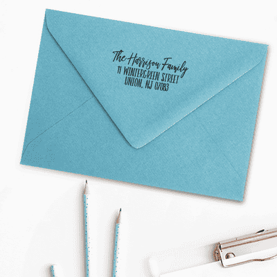 Rustic Script Address Stamp - alternate view