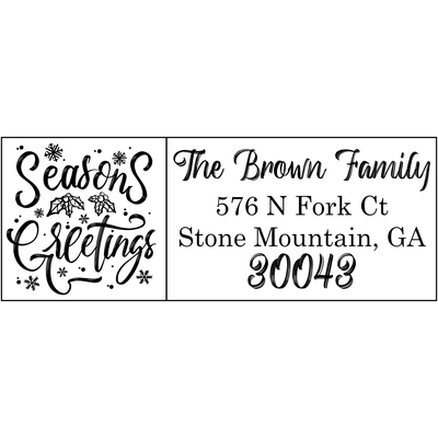 Seasons Greetings Framed Custom Holiday Address Stamp