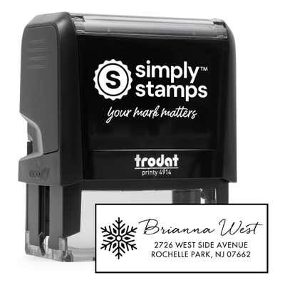 Snowflake Holiday Address Stamp - alternate view
