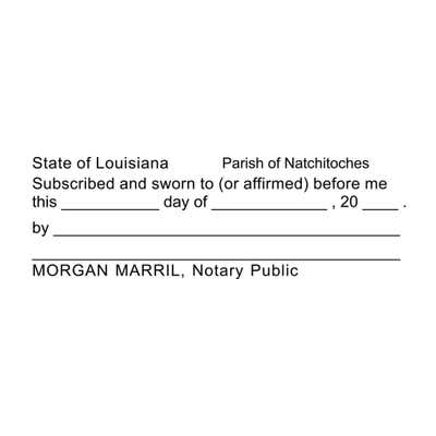 Louisiana Jurat Notary Stamp - alternate view