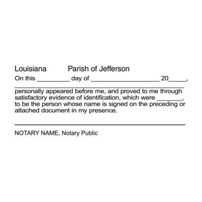 Louisiana Signature Witness Notary Stamp - alternate view
