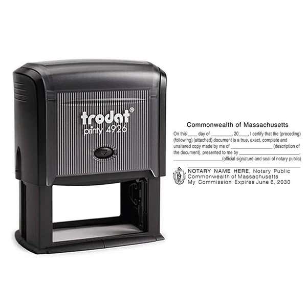 Massachusetts CERTIFIED TRUE COPY Notary Stamp