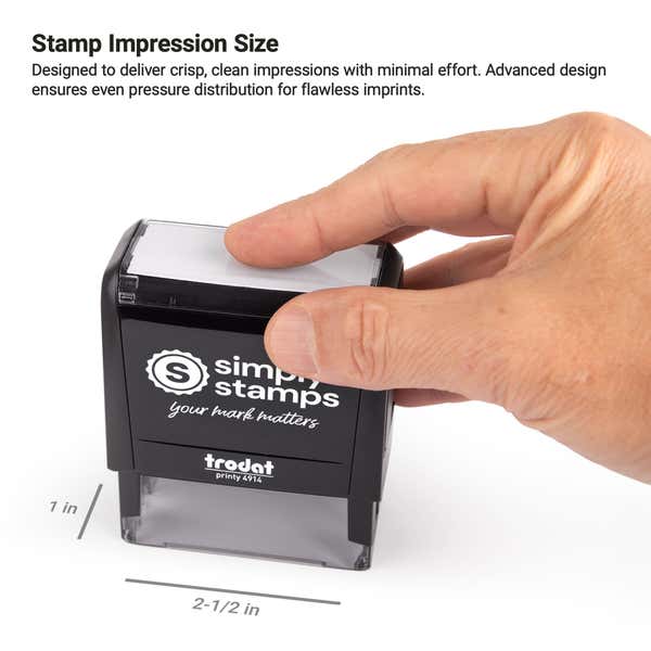 Size of a Florida notary self inking stamp 