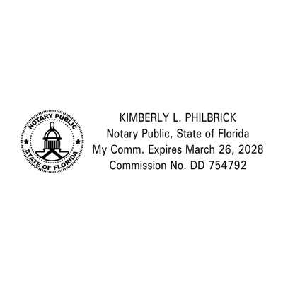 Florida Notary Public Seal Rectangular Stamp - alternate view