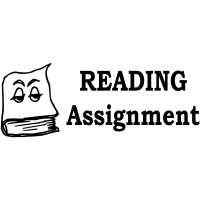 Assignment - Cartoon Book READING Assignment Rubber Teacher Stamp
