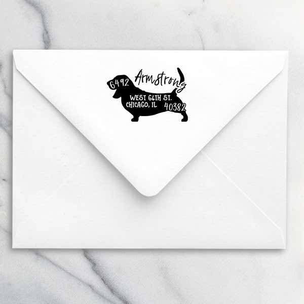 Basset Hound Dog Address Stamp