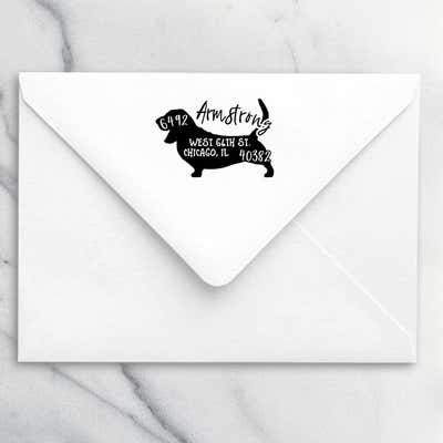 Basset Hound Dog Address Stamp - alternate view