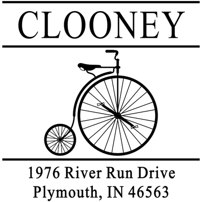 Clooney Vintage Bicycle Address Stamp