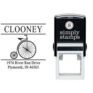 Clooney Vintage Bicycle Address Stamp Body and Design