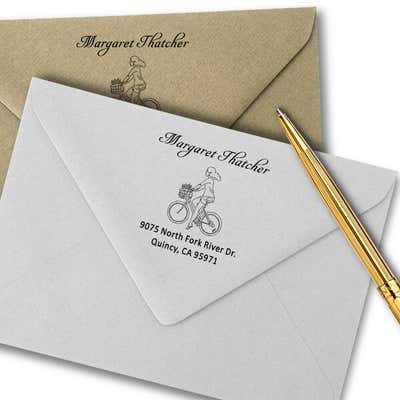 Thatcher Woman Bicycle Address Stamp - alternate view