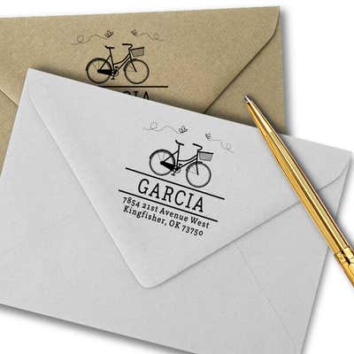Garcia Bicycle Return Address Stamp - alternate view