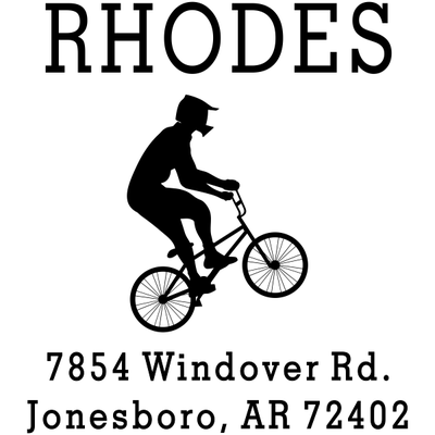 BMX Stunt Bicycle Return Address Stamp