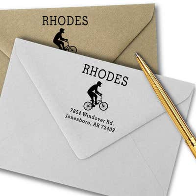 BMX Stunt Bicycle Return Address Stamp - alternate view