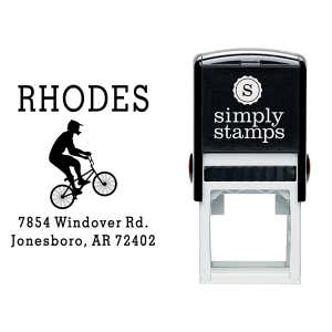 BMX Stunt Bicycle Return Address Stamp Body and Design