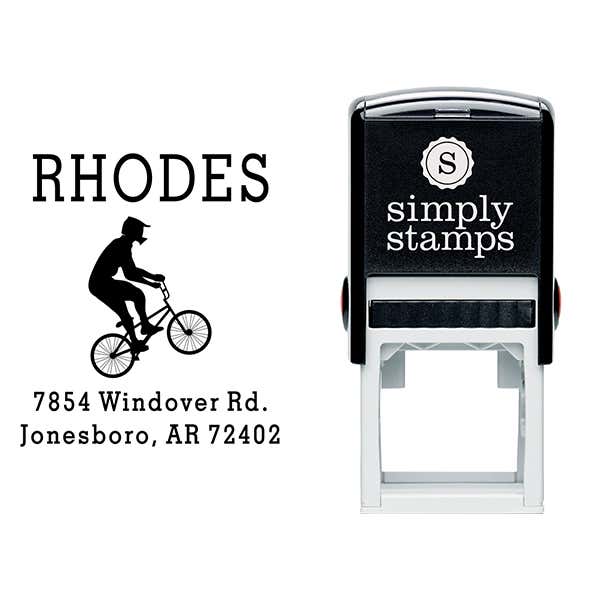 BMX Stunt Bicycle Return Address Stamp Body and Design