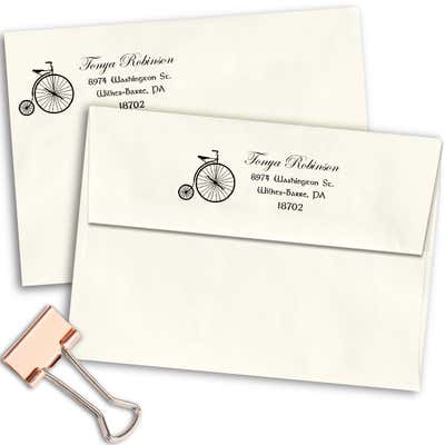 Robinson Vintage Bicycle Return Address Stamp - alternate view