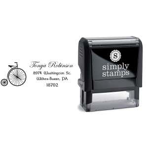 Robinson Vintage Bicycle Return Address Stamp Body and Design