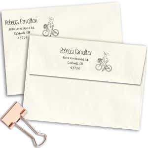 Carrolton Woman Bicycle Address Stamp Imprint Example