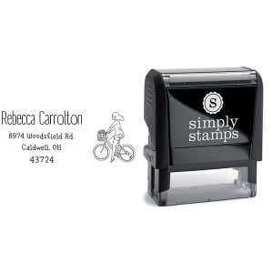 Carrolton Woman Bicycle Address Stamp Body and Design