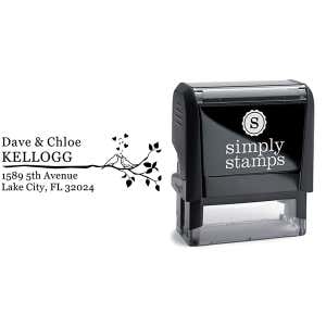 Singing Love Birds on a Branch Address Stamp Body and Design