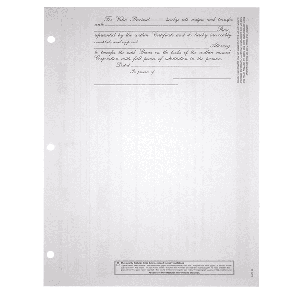 BLUTO 02 Blank Corporate Stock Certificates