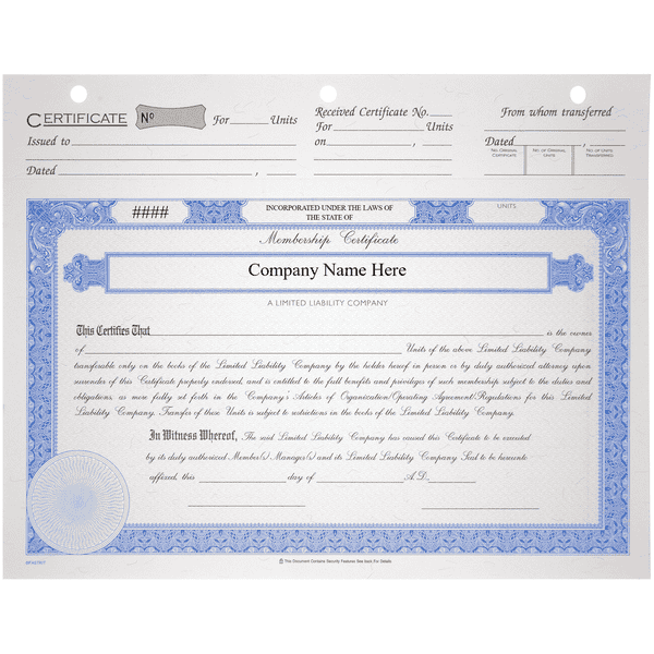 BLUTO 03 LLC Membership Certificates