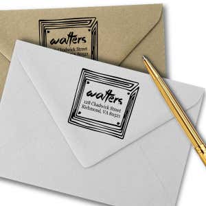 Maze Frame Square Return Address Stamp Imprint Example