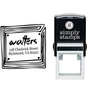 Maze Frame Square Return Address Stamp Body and Design