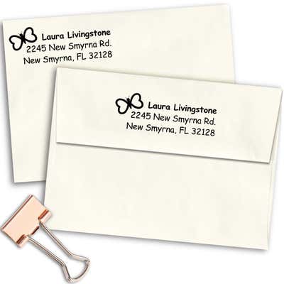 Heart Butterfly Return Address Stamp - alternate view