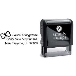 Heart Butterfly Return Address Stamp Body and Design