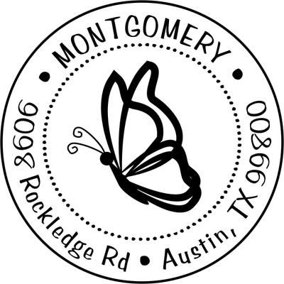 Floating Butterfly Return Address Stamp