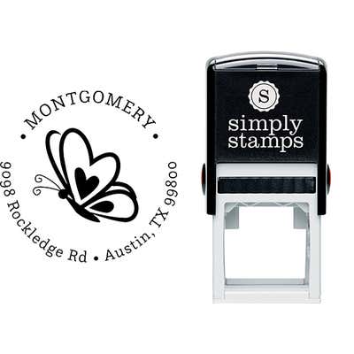 Butterfly Hearts Return Address Stamp - alternate view