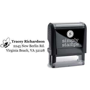 Heart Butterfly Left Return Address Stamp Body and Design